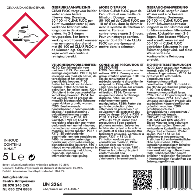 Clear floc 5L liquid flocculant