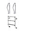 Flexinox 2-part ladder stainless steel 316 3 steps