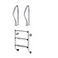 Flexinox 2-part ladder stainless steel 316 4 steps