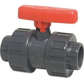 Vanne à bille en PVC 16 bar, double union 63 mm