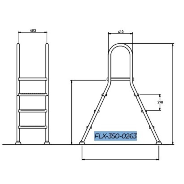 Ladder RVS 304 3/3 treden