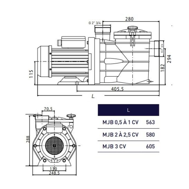 MJB 24-28  2 pk 31m³/h MJB 24-28  2 pk 31m³/h