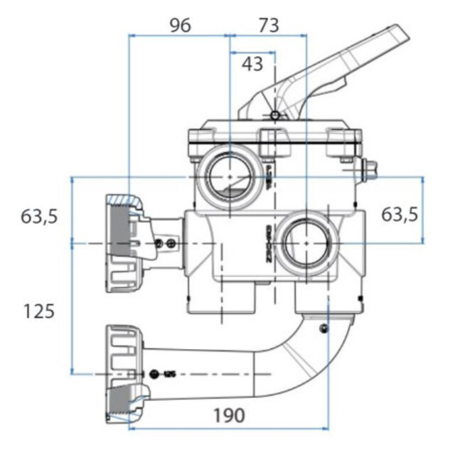 Robinet 6 voies 1 1/2" classique