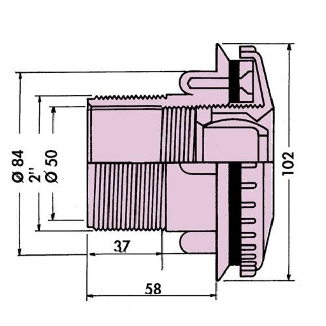 Blowhole liner for swimming pools orientable