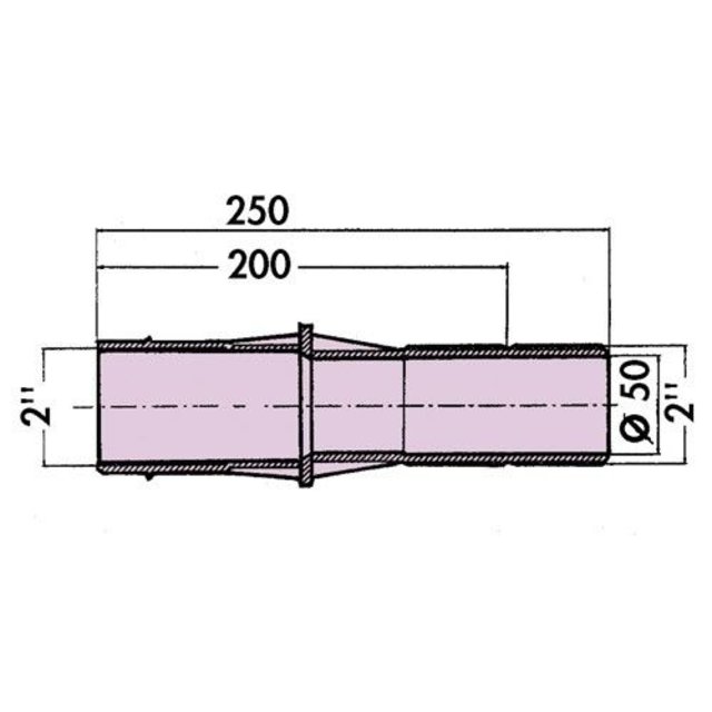 Wall duct 3350 250 mm for concrete or tile