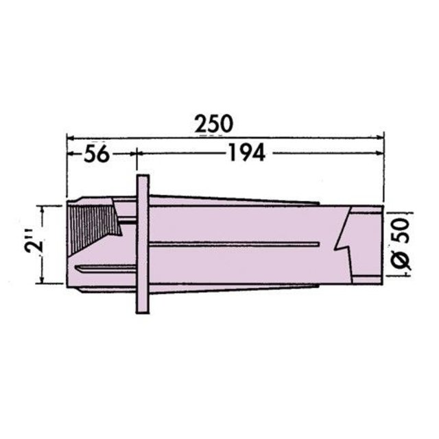 Traversée murale 3358 250 mm pour béton ou carrelage 63-50