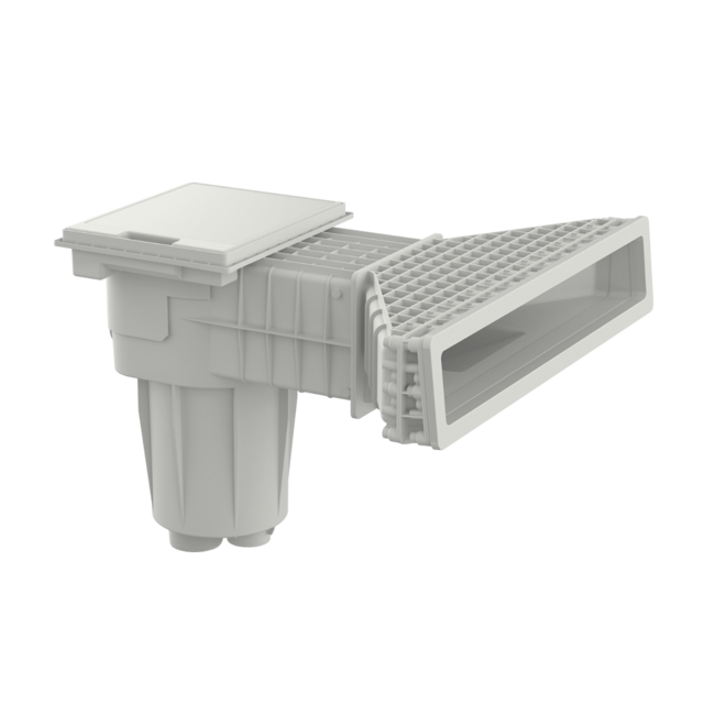 X-Pro 600 hoge waterlijn skimmer beton wit