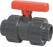 PVC ball valve with double union nut PN16