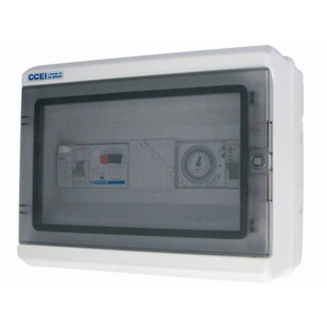 Boîtier électrique résistant à l'eau avec horloge