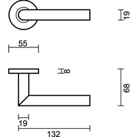 Aluminium deurklink I Shape 19 mm Alu