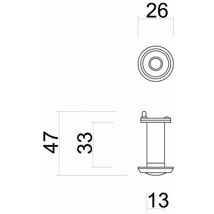 HDD Spy Eye Edelstahl 180 ° - Durchmesser 26 mm - Türstärke 34-52 mm