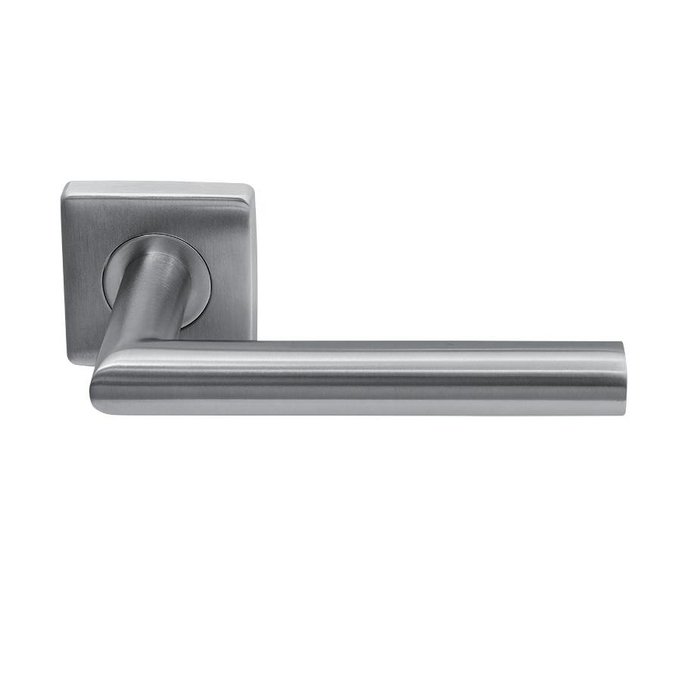 In-Door Poignées de porte en inox Jersey sur rosace carrée