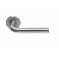 Inox deurklinken Lima op rond rozet
