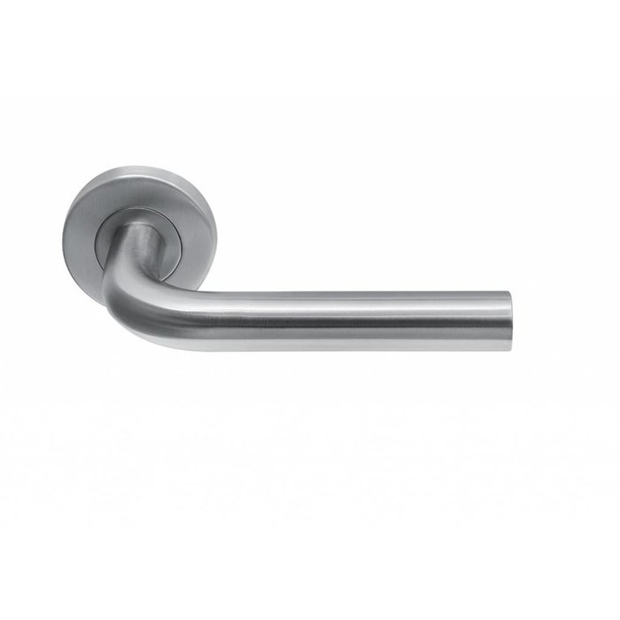 In-Door Poignées de porte en acier inoxydable Lima sur rosace ronde