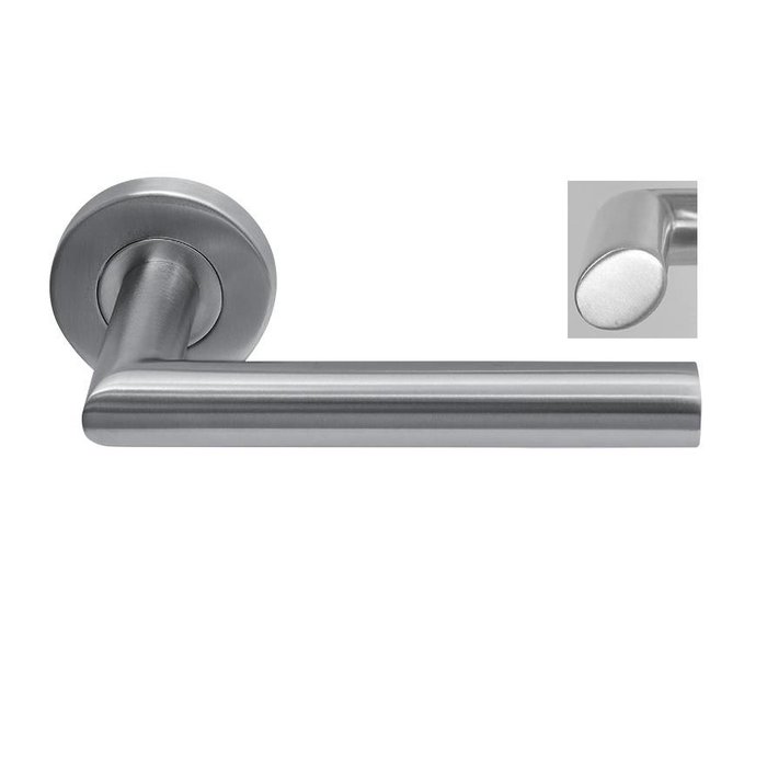 In-Door Stainless steel door handles Dakar with oval handle