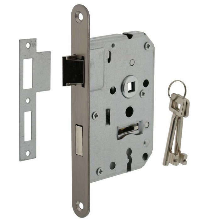 Intersteel Keypad Tag- und Nachtschloss mit Schaftgröße 55 mm, abgerundete Edelstahl-Frontplatte 20 x 175 mm, Dorn 50 mm