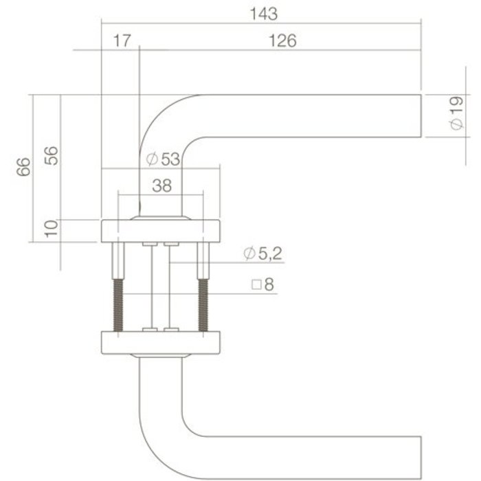 Intersteel Türgriffe Luzern schwarz auf runder Doppelfederrosette