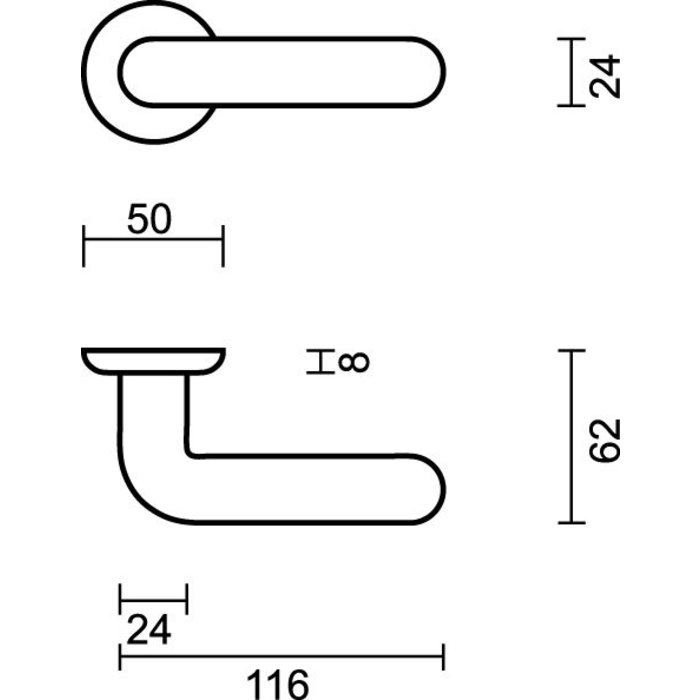 HDD Kunststoff-Türgriff Panda dunkelgrau mit Schlüsselplatten