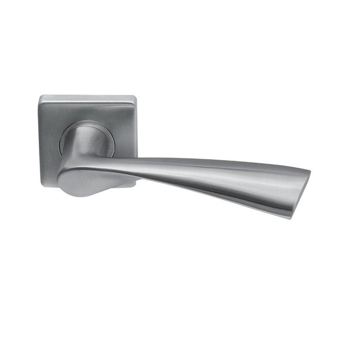 In-Door Paris door handles made of solid stainless steel on square rosette