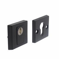 SKG3 Sicherheitsrosette Quadrat fester Kern Ziehschutz und sichtbare Schrauben, Edelstahl / schwarz matt