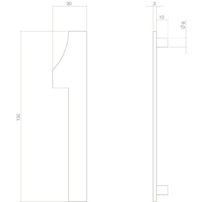 Intersteel Mat zwart huisnummer 1 met een hoogte van 150mm