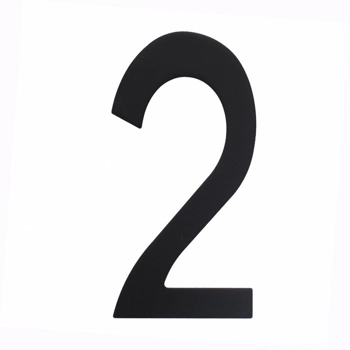 Intersteel Matt black house number 2 with a height of 150mm