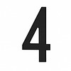 Intersteel Black house number 4 - 150mm