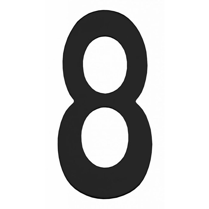 Intersteel Mattschwarze Hausnummer 8 mit einer Höhe von 150mm