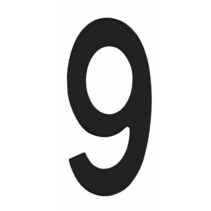 Intersteel Matt black house number 9 with a height of 150mm