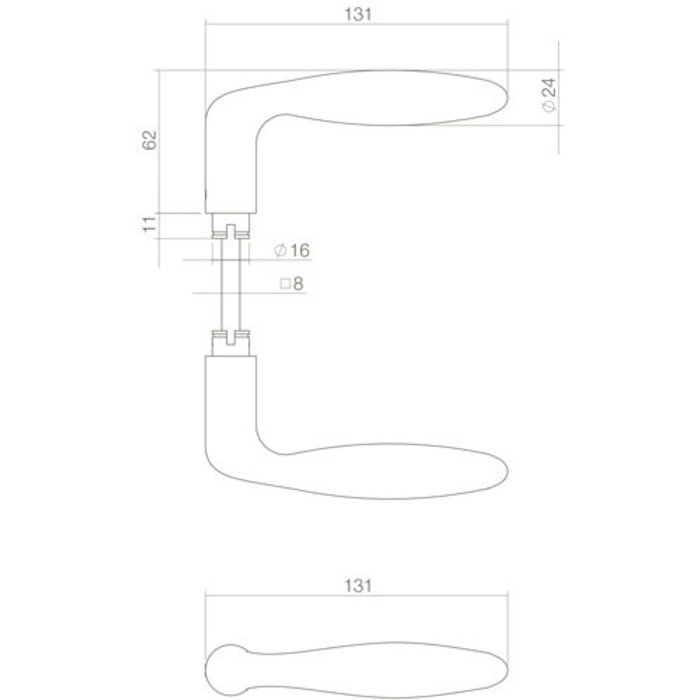 Intersteel Zwarte deurkruk Jupiter voor zwart schild