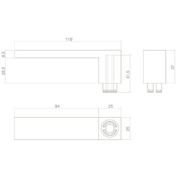 Intersteel Black door handles Amsterdam for black shield