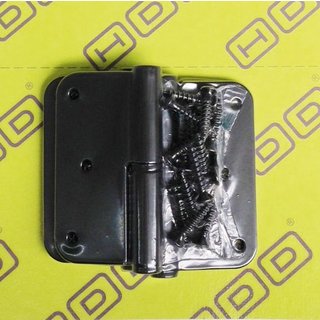 HDD Charnières noires skin 80x80x2.5 Police 3 pièces - HDD