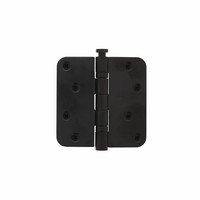 Kogelscharnier afgerond 89x89x2,5mm RVS zwart + 8 schroeven