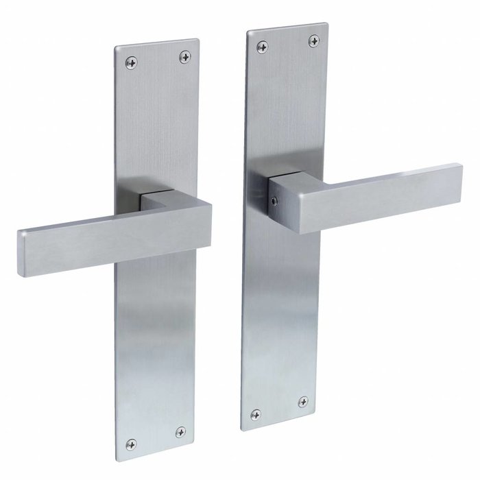 Intersteel  Intersteel door handle 'Amsterdam' with renovation shield brushed stainless steel