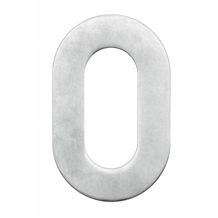 HDD Stainless steel house number 0 with a height of 130mm