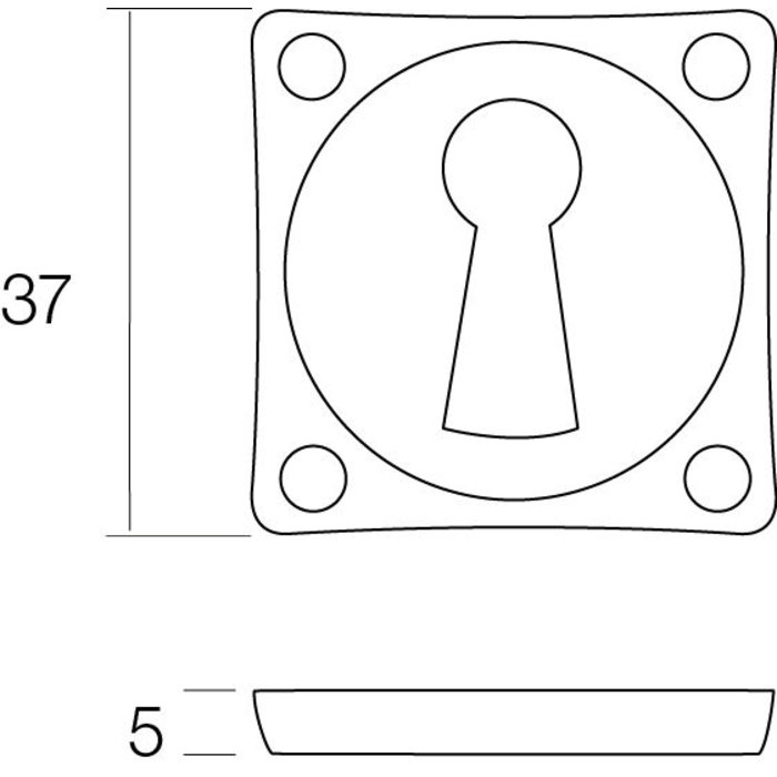 Intersteel Paar quadratische Schlüsselplatten aus Nickel – Intersteel