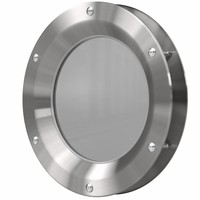 RVS patrijspoort B1000 300mm + doorzichtig veiligheidsglas