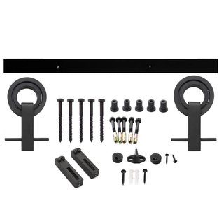 Intersteel Schiebetürsystem Modern Top, Hängerollen mit offenem Rad 155mm, Stahl mattschwarz