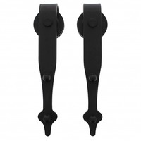 Set van 2 hangrollen pijlvorm 29 cm mat zwart