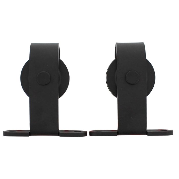 Intersteel 2er-Set Laufrollen gerade 140mm für Schiebetürsystem 450100, inkl. Befestigung, Stahl mattschwarz