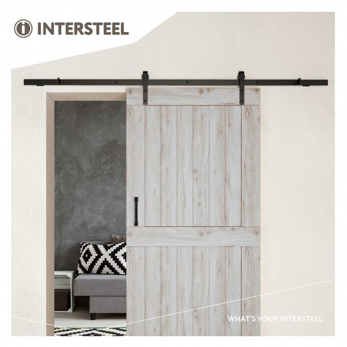 Intersteel Set van 2 rollers recht 290mm tbv schuifdeursysteem 450101, incl. bevestiging, mat zwart