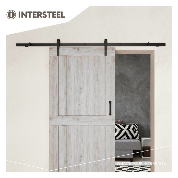 Intersteel Schuifdeursysteem 2 meter, Basic voorzijde mat zwart