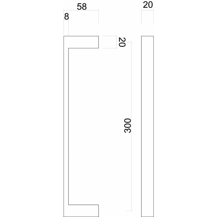HDD Edelstahl-Türgriffe „Cosmic“ 20/300 – Paar für Türstärke > 3 cm