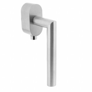 Intersteel Poignée de fenêtre verrouillable angle 90 ° sur rosace ovale inox brossé SKG ***