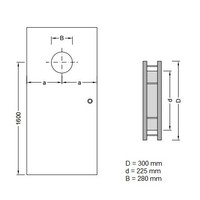 RVS patrijspoort B2000 300 mm + dubbel veiligheidsglas en éénzijdige bevestiging