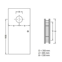 RVS patrijspoort B2000 350 mm + dubbel veiligheidsglas & tweezijdige bevestiging