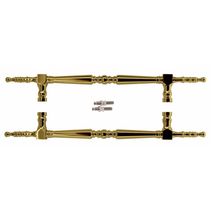 HDD Poignée de porte "Rubens" T 260/418 Titane paire pour portes en verre