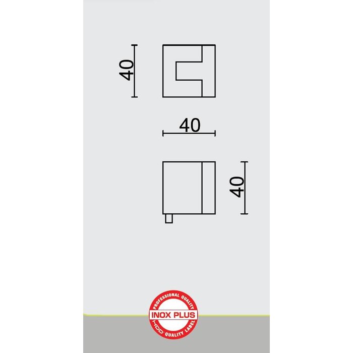 HDD Floor door stop "Carre" in stainless steel version