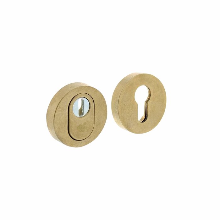 Intersteel SKG3 Safety rosette round concealed with core pull protection brass tumbled