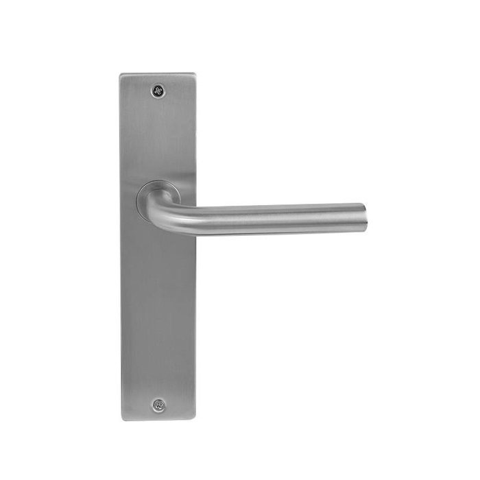 In-Door Stainless steel door handle Lima on rectangular shield